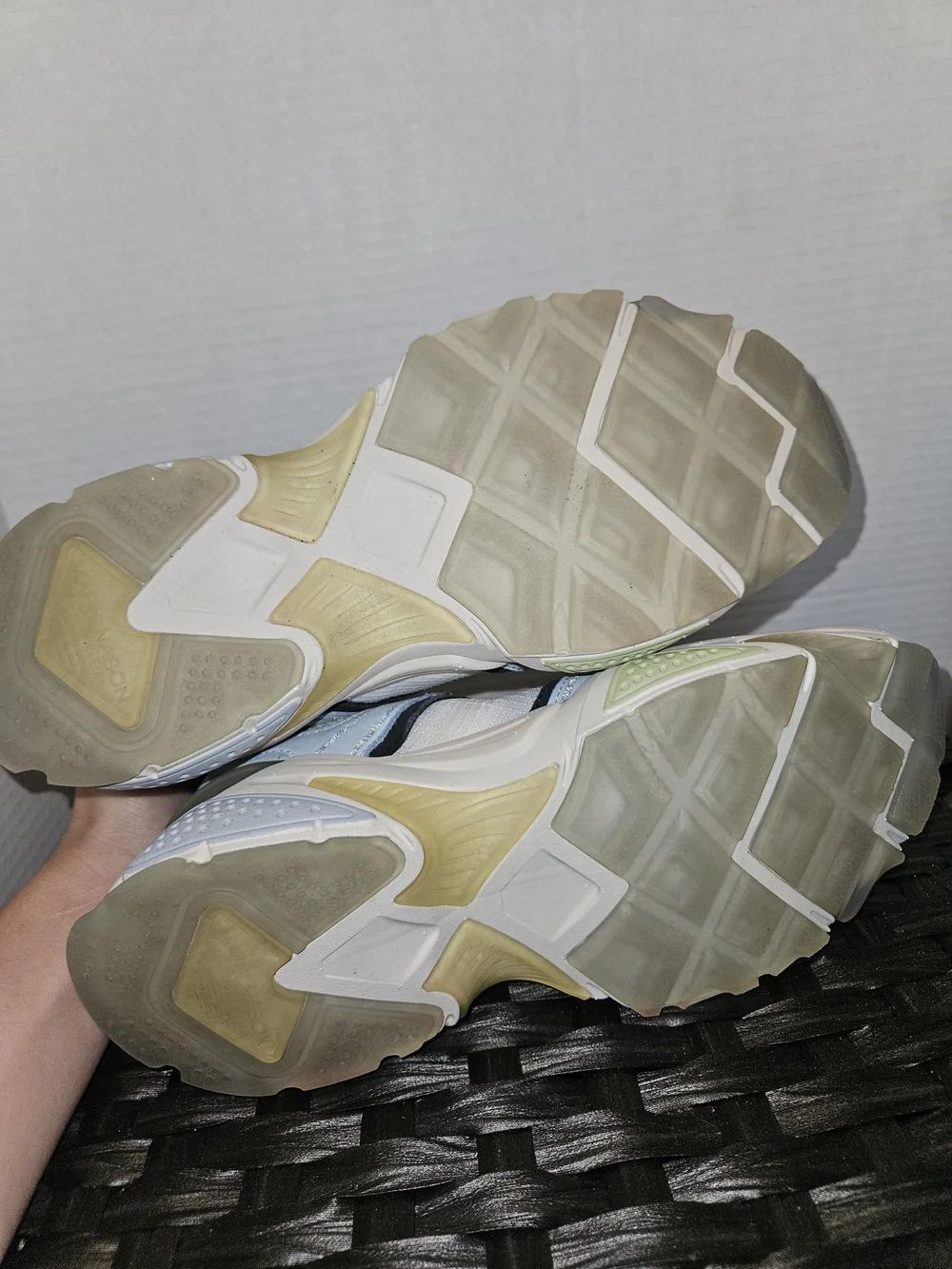 Mark Nason White, Light Blue & Pale Yellow Chunky Sneakers